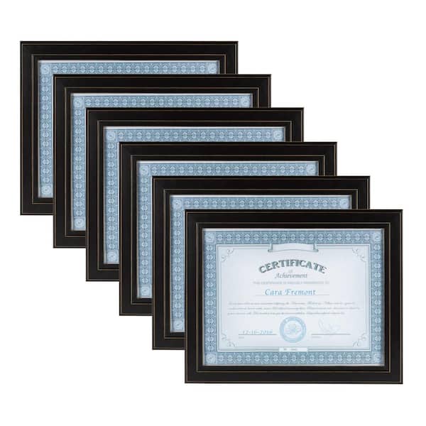 DesignOvation Kieva 8.5 in. x 11 in. Black Picture Frame (Set of 6)