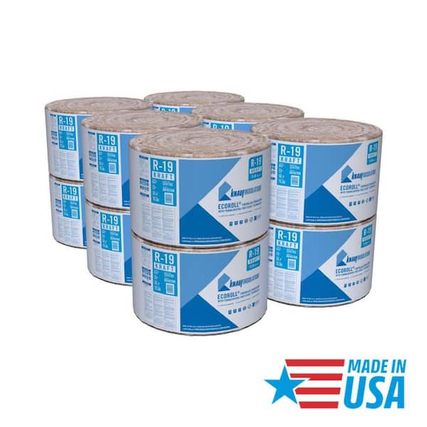 R-19 EcoRoll Kraft Faced Fiberglass Insulation Roll 23 in. x 39.2 ft. x 6-1/4 in. (12-Rolls)