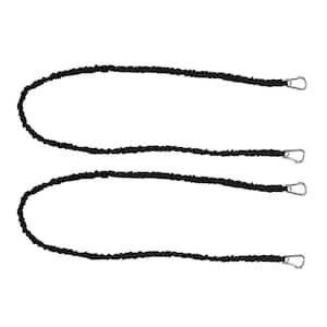 BoatTector High-Strength Line Snubber and Storage Bungee, Value 2-Pack - 72 in. with Medium Hooks, Black