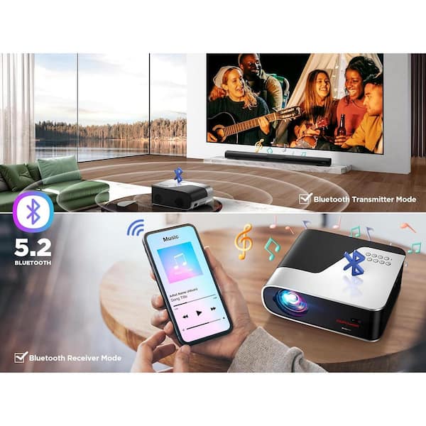 Projector：5G WiFi Bluetooth Projector outlet