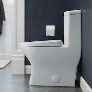 Sublime II 10 in. Rough-in 1-piece 1.1/1.6 GPF Dual Flush Round Toilet in Glossy White, Seat Included