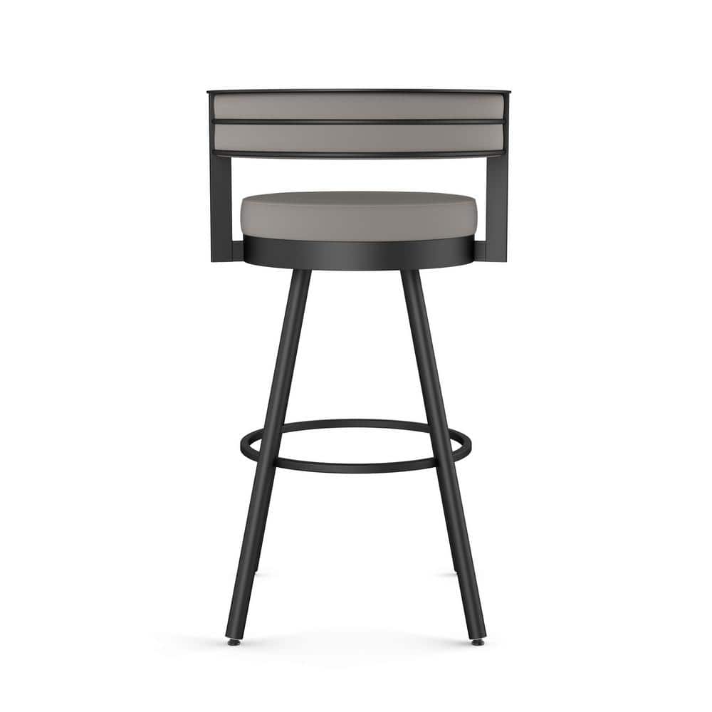 Eller 33.5" Modern Swivel Counter Stool in Taupe Grey Faux Leather
