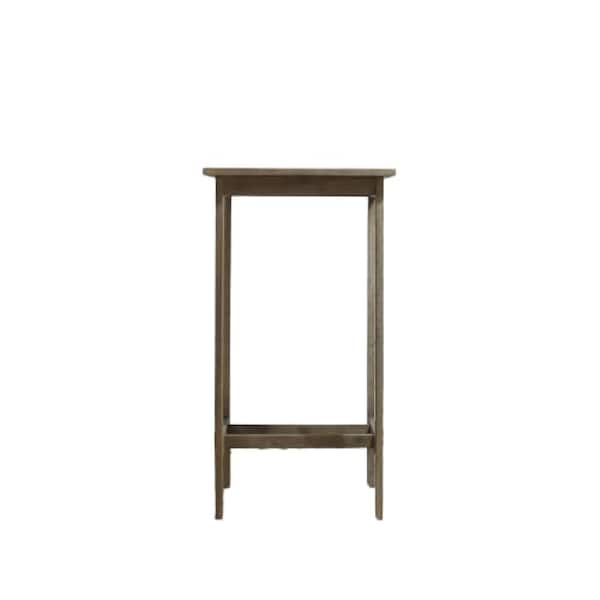 Misopily Stylish and Modern Design Square Hand Scraped Wood Outdoor Side Table Stable, Sturdy W/High Quality Solid Wood in Gray