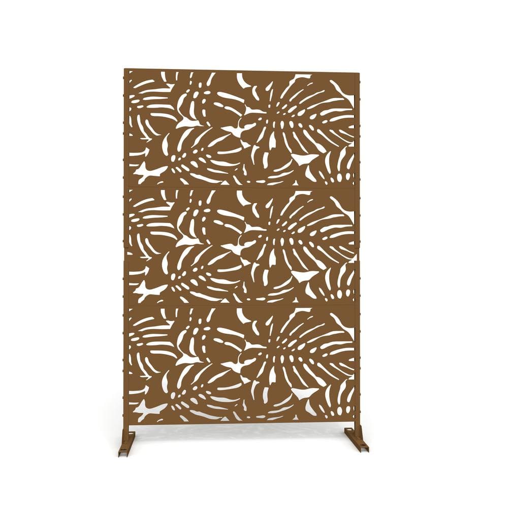 6.3 ft. H x 4 ft. W Brown Outdoor Privacy Panels Metal