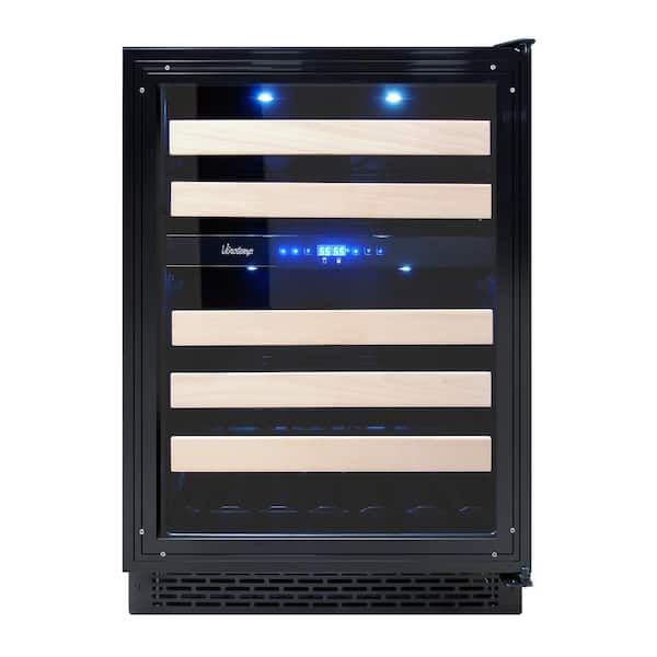 Dual Zone 23.4 in. 46-Bottle Panel Ready Built In Wine Cooler