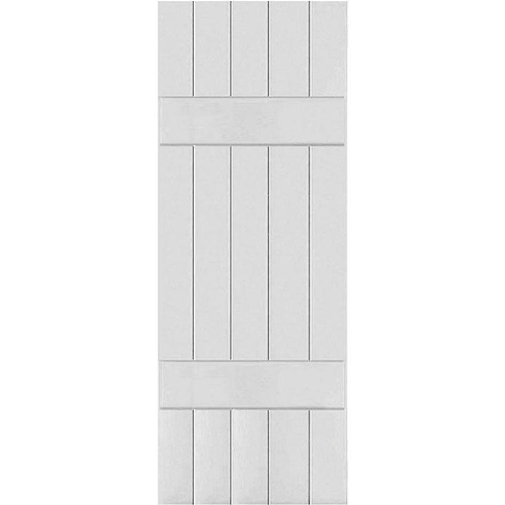 Primed White Pine Board and Batten Exterior Shutters, 18" x 33"