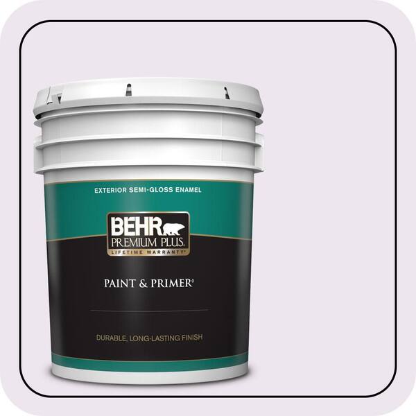 BEHR PREMIUM PLUS 5 gal. #M570-1 In the Spotlight Semi-Gloss Enamel Exterior Paint & Primer