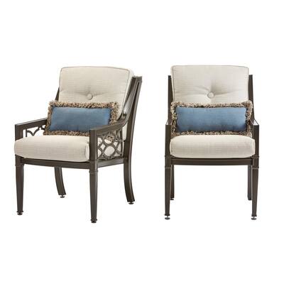 Richmond Hill 1-Pair Patio Dining Chairs with Hybrid Smoke Cushions (2-Pack)