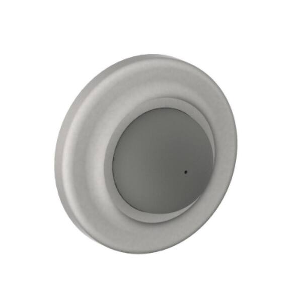 Hager Satin Stainless Convex Wall Stop with Grey Rubber Bumper