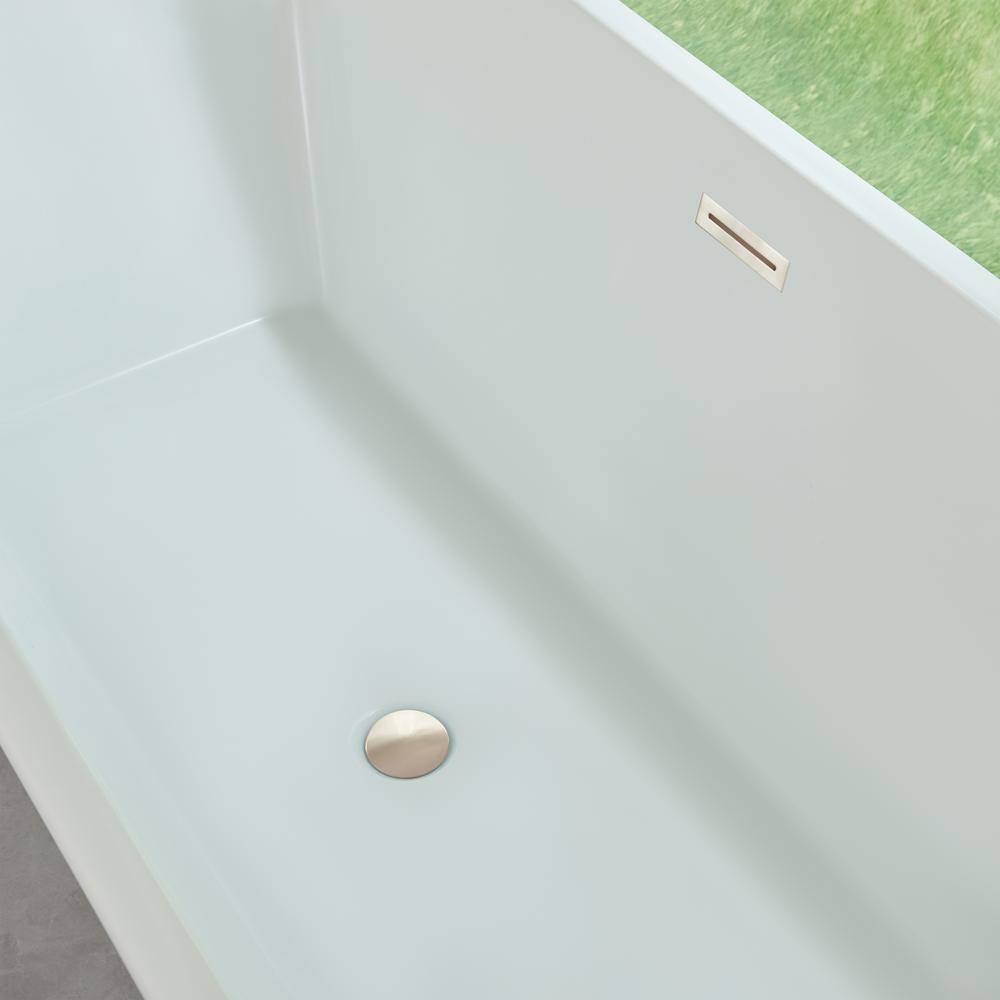 67'' White Acrylic Freestanding Soaking Bathtub
