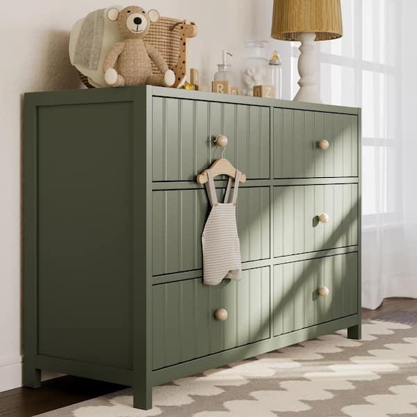 Teddi Olive 6-Drawer 51.37 in. Wide Dresser