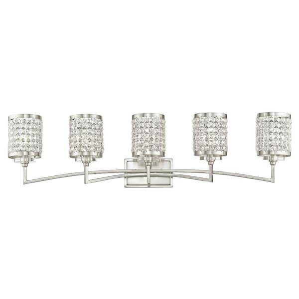 Grammercy 5 Light Brushed Nickel Bath Vanity