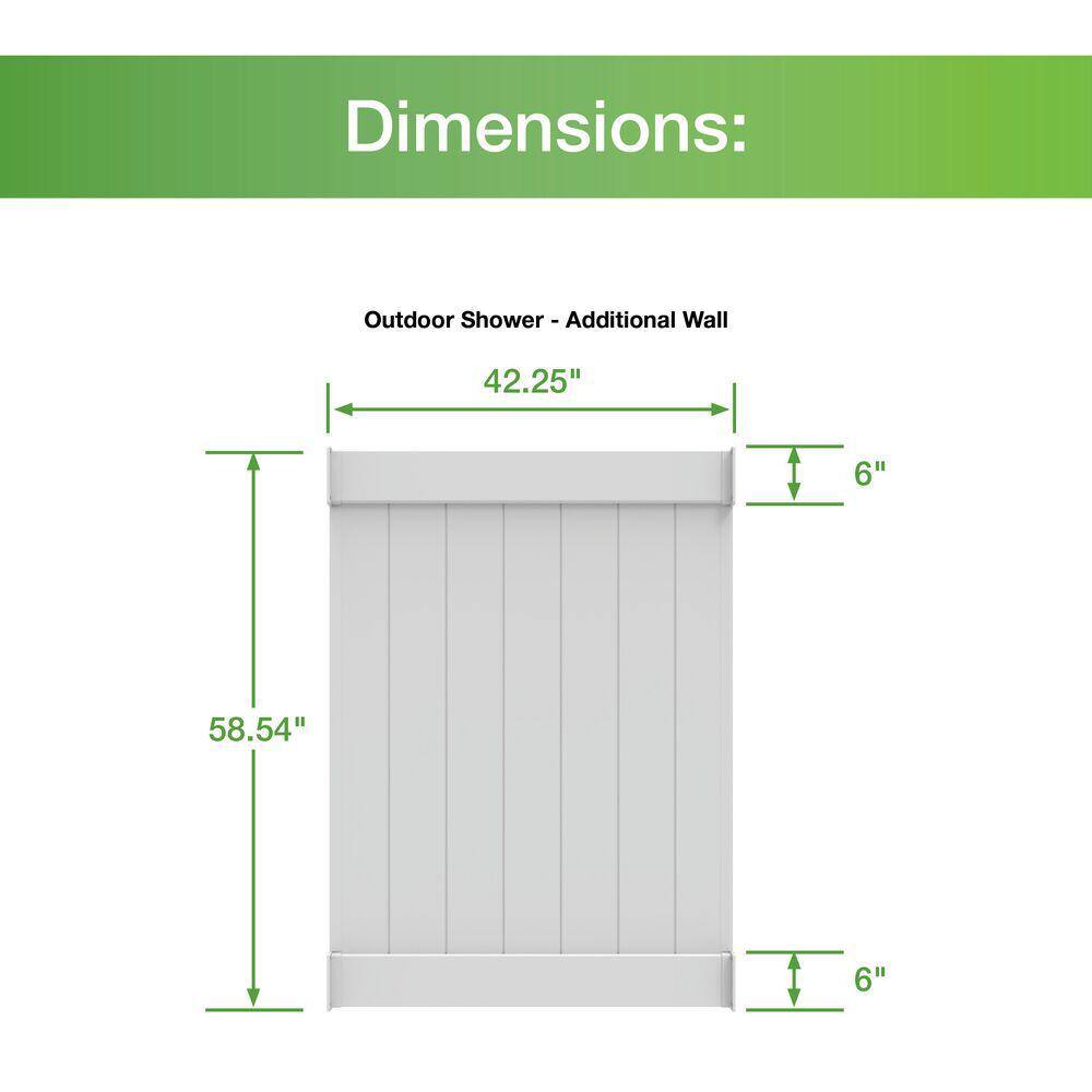 5 ft x 3.5 ft White Vinyl Privacy Fence Panel