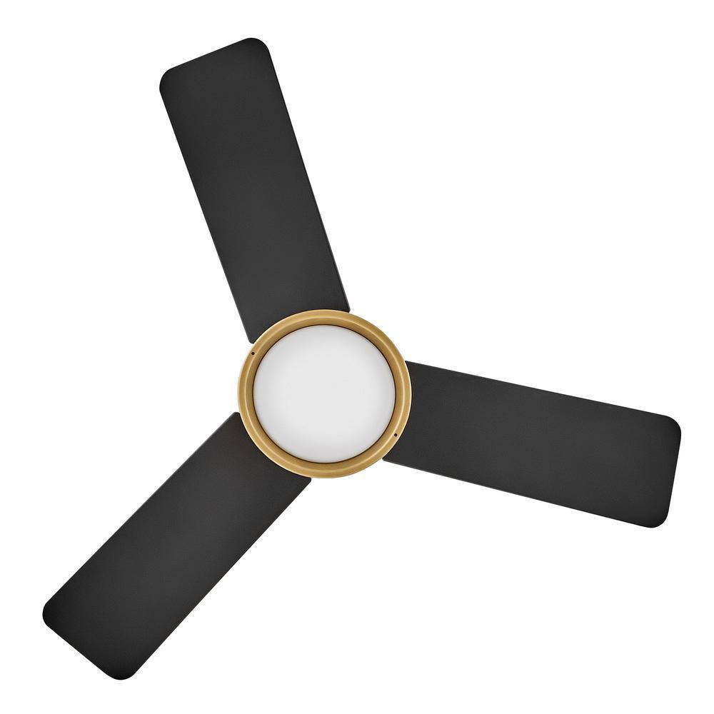 36'' Heritage Brass and Matte Black Smart Ceiling Fan with LED Light