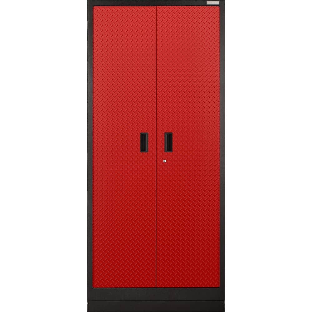 Premier 36 in. W x 84 in. H x 24 in. D 18 Gauge 4-Shelf Welded Steel Freestanding Cabinet in Red Tread price history on PriceWatchPro