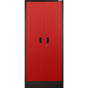 Premier 36 in. W x 84 in. H x 24 in. D 18 Gauge 4-Shelf Welded Steel Freestanding Cabinet in Red Tread