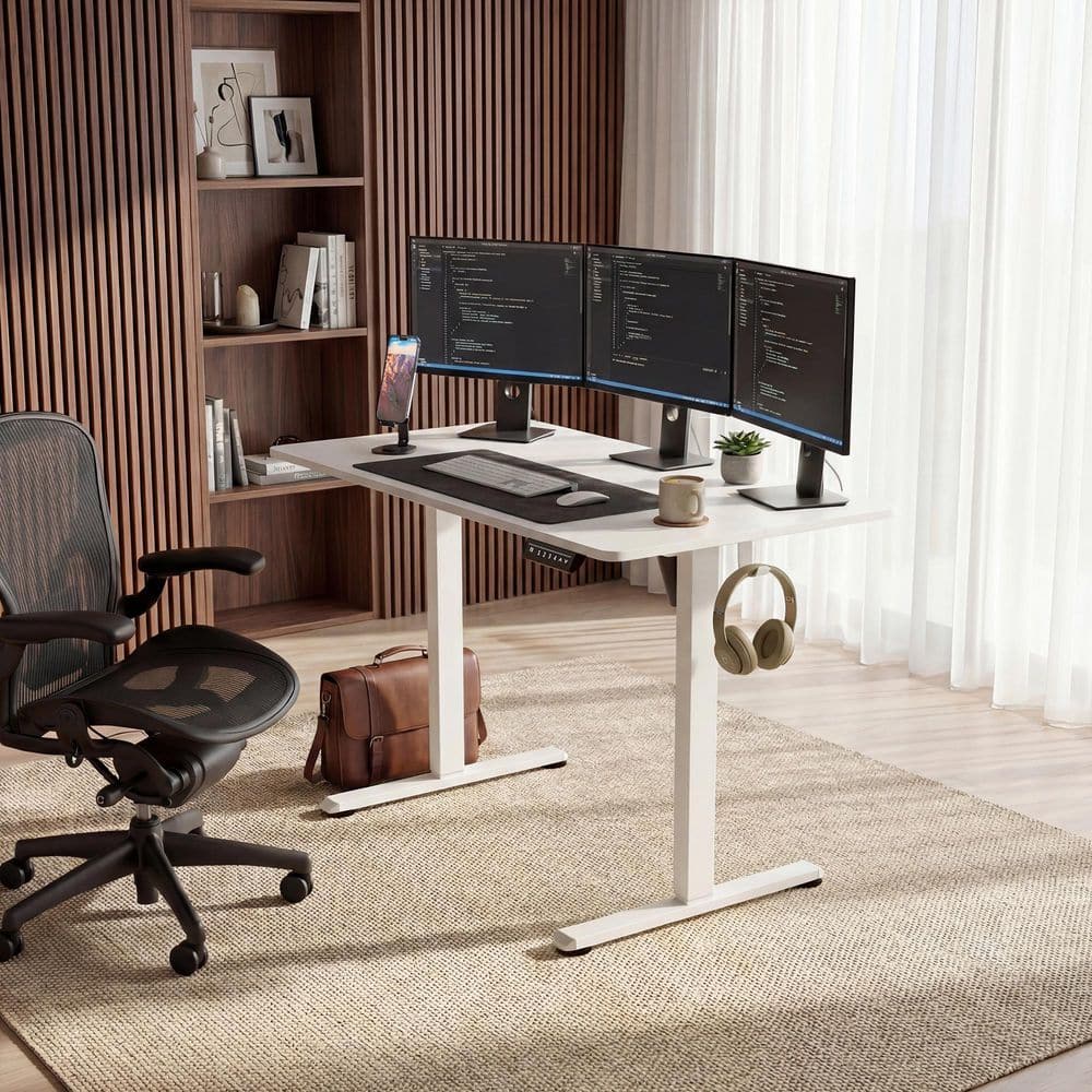 LX1020 W サンドホワイト LACOO 45 in. Rectangular White Electric Standing Desk with Phone