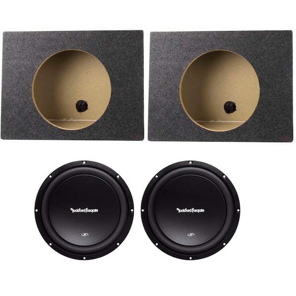 Rockford 2 Fosgate 10 in. 300-Watt 4-Ohm Subwoofers Woofers Sub Box