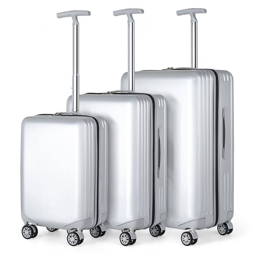 HIKOLAYAE Grand Creek Nested Hardside Luggage Set in Silver, 3 Piece ...
