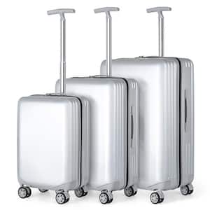 Grand Creek Nested Hardside Luggage Set in Silver, 3 Piece - TSA Compliant