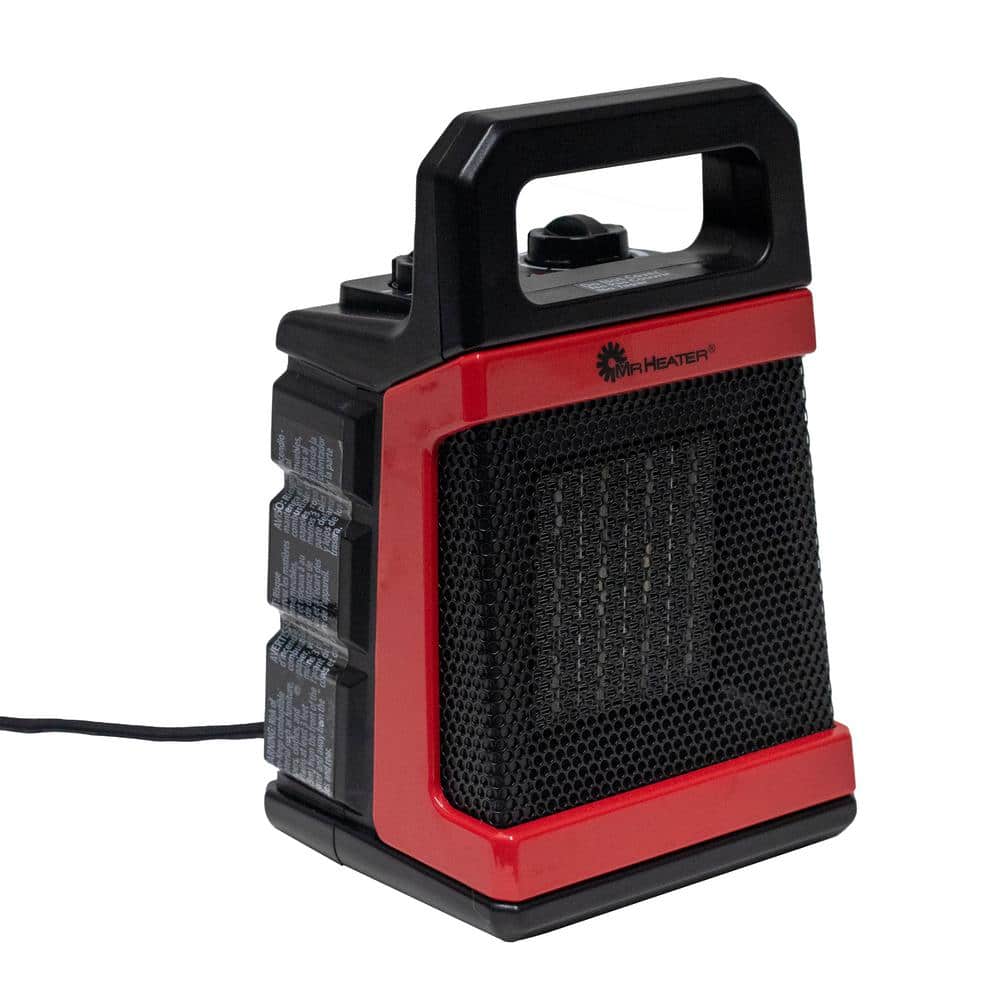 1500W Black and Red Portable Ceramic Electric Heater with Thermostat