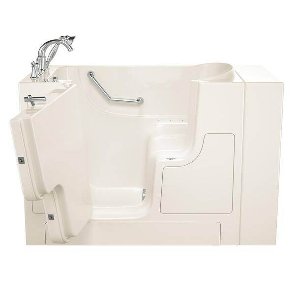 American Standard - Gelcoat Value Series 52 in. x 30 in. Left Hand Walk-In Air Bathtub with Outward Opening Door in Linen