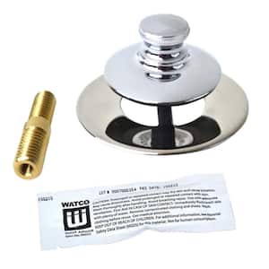 Universal NuFit Push Pull Bathtub Stopper, Silicone, 3/8 in. to 5/16 in. Combo Pin and Non-Grid Strainer, Chrome Plated