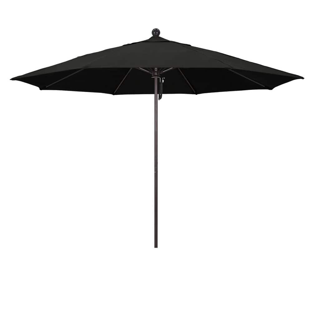 11 ft. Bronze Aluminum Market Patio Umbrella with Fiberglass Ribs Pulley Lift in Black Sunbrella price history on PriceWatchPro
