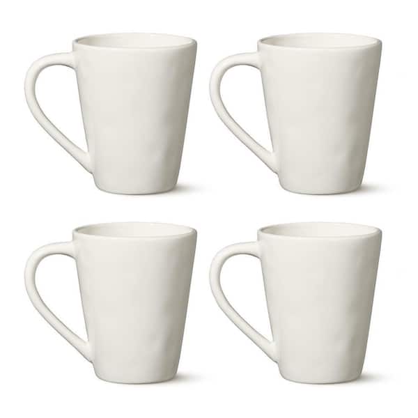 Linen 18 oz. Cream Stoneware Mug Set of 4