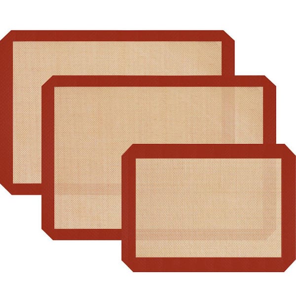 3 Pack Silicone Non-Stick Baking Mats Reusable Easy Clean Oven Sheet with Food Grade Material for Cookies Bread