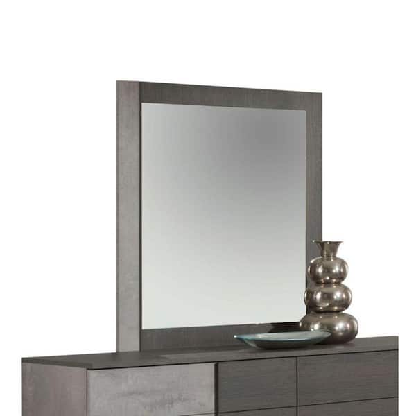 Nova Domus Palermo Italian Grey 39 in. W x 41 in. H Modern Rectangle Italian Faux Concrete Framed Mirror