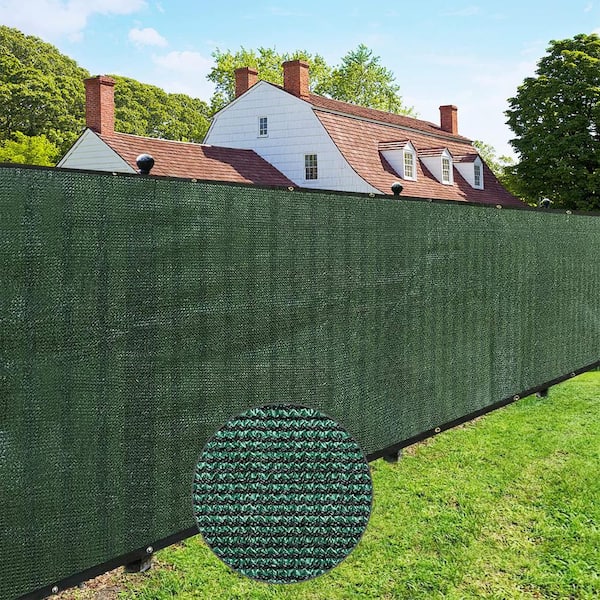 Shade&Beyond 6 ft. x 50 ft. Dark Green 150 GSM HDPE Privacy Fence ...