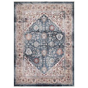 Pandora Collection Royalty Blue 7 ft. x 9 ft. Traditional Area Rug