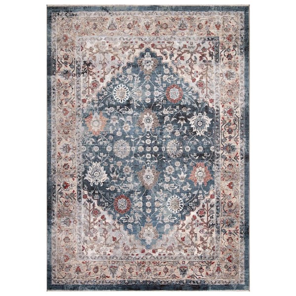 Concord Global Trading Pandora Collection Royalty Blue 7 ft. x 9 ft. Traditional Area Rug