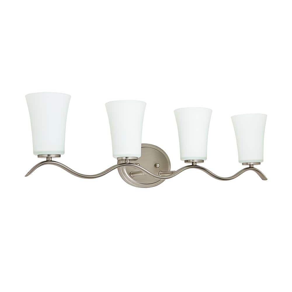 Old Fashion Design 34 in. 4-Light Brush Nickel Vanity Light