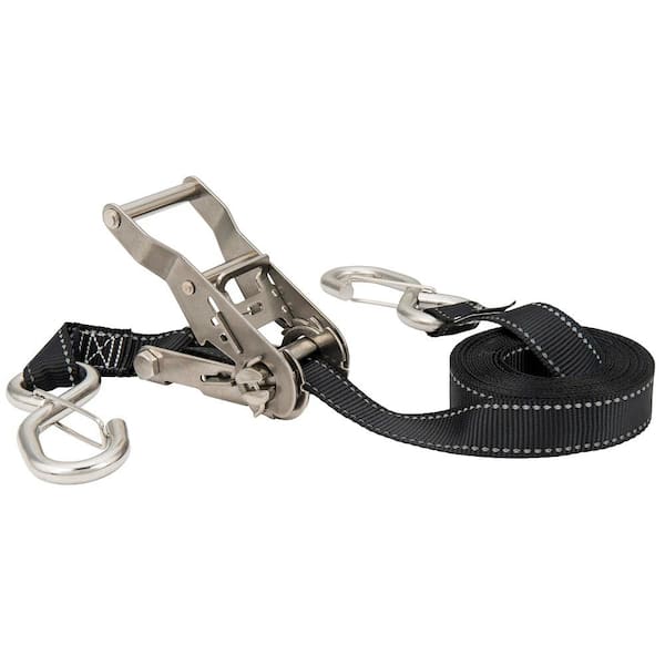 Keeper Ratchet Tie-Down Strap 15 ft. x 1 in. 500 lbs. with Carabiner S-Hook