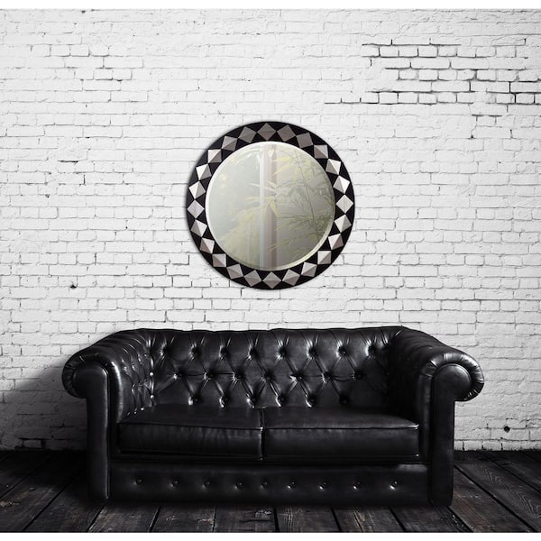 Kenroy Home Rhombus 35 in. x 35 in. Espresso Framed Wall Mirror