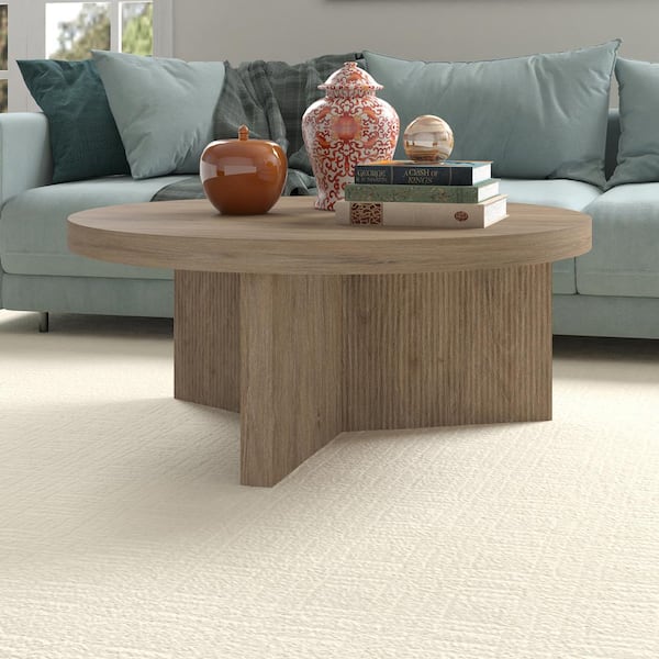 木製センターテーブルローテーブルHOLM COFFEE TABLE 110 Meyer&Cross Holm 36 in. Antiqued Gray Oak Round MDF Top Coffee