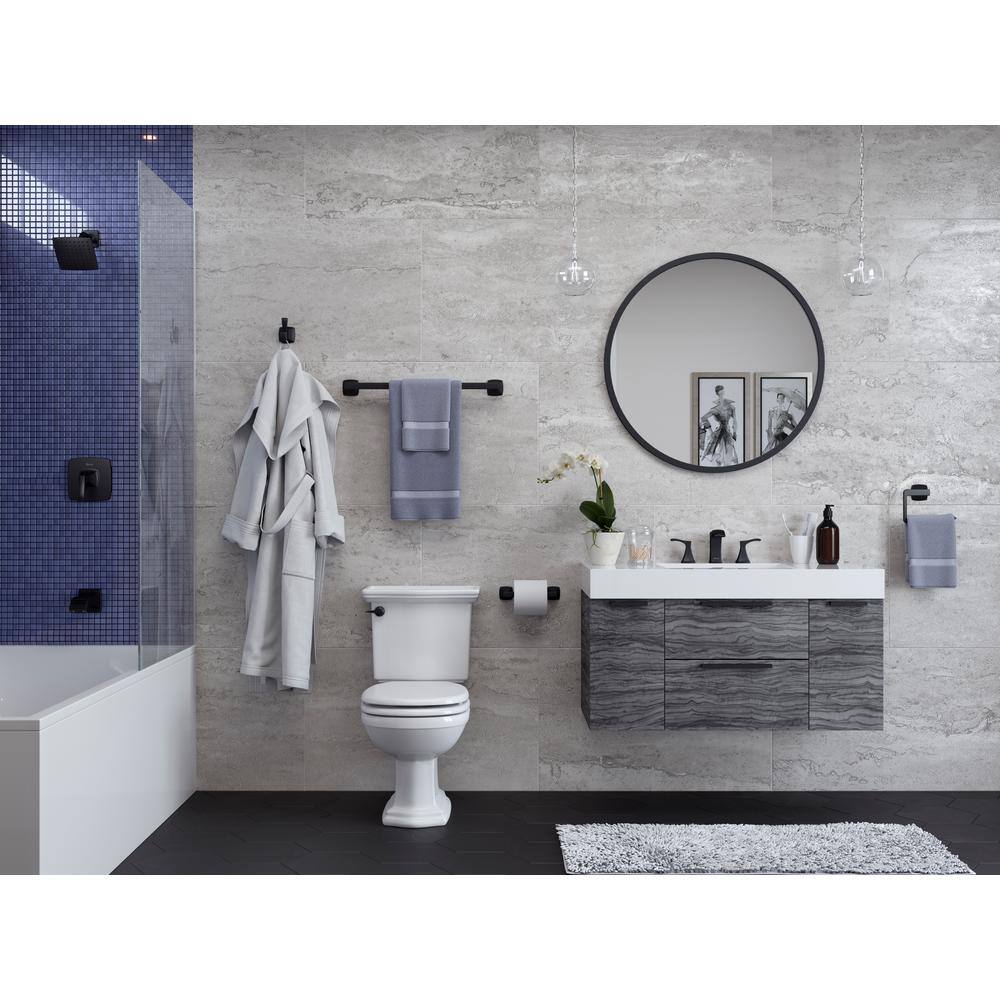 Matte Black 18-Inch Modern Wall-Mounted Towel Bar