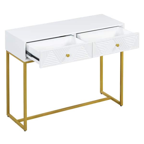 38 in. W x 14 in. D x 24.4 in. H Bathroom White Linen Cabinet