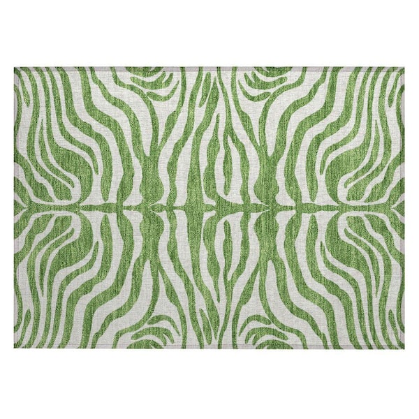 Chantille Machine Washable Indoor/Outdoor Abstract ACN1042 Green 1 ft. 8 in. x 2 ft. 6 in. Area Rug