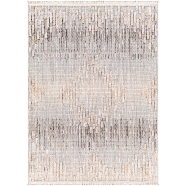Marcellus Gray/Beige Tribal 8 ft. x 10 ft. Indoor Area Rug