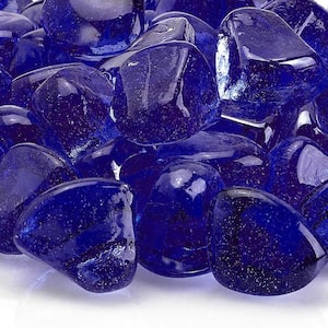Midnight Blue Luster Zircon Fire Glass 10 lbs. Bag