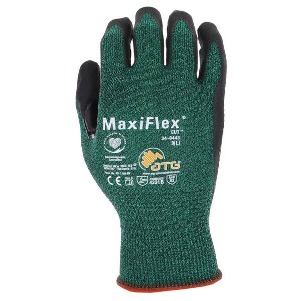 ATG MaxiFlex Cut Men's Medium Green ANSI 2 Abraision Resistant Nitrile-Coated  Work Gloves 34-8443T/MVPD30 - The Home Depot