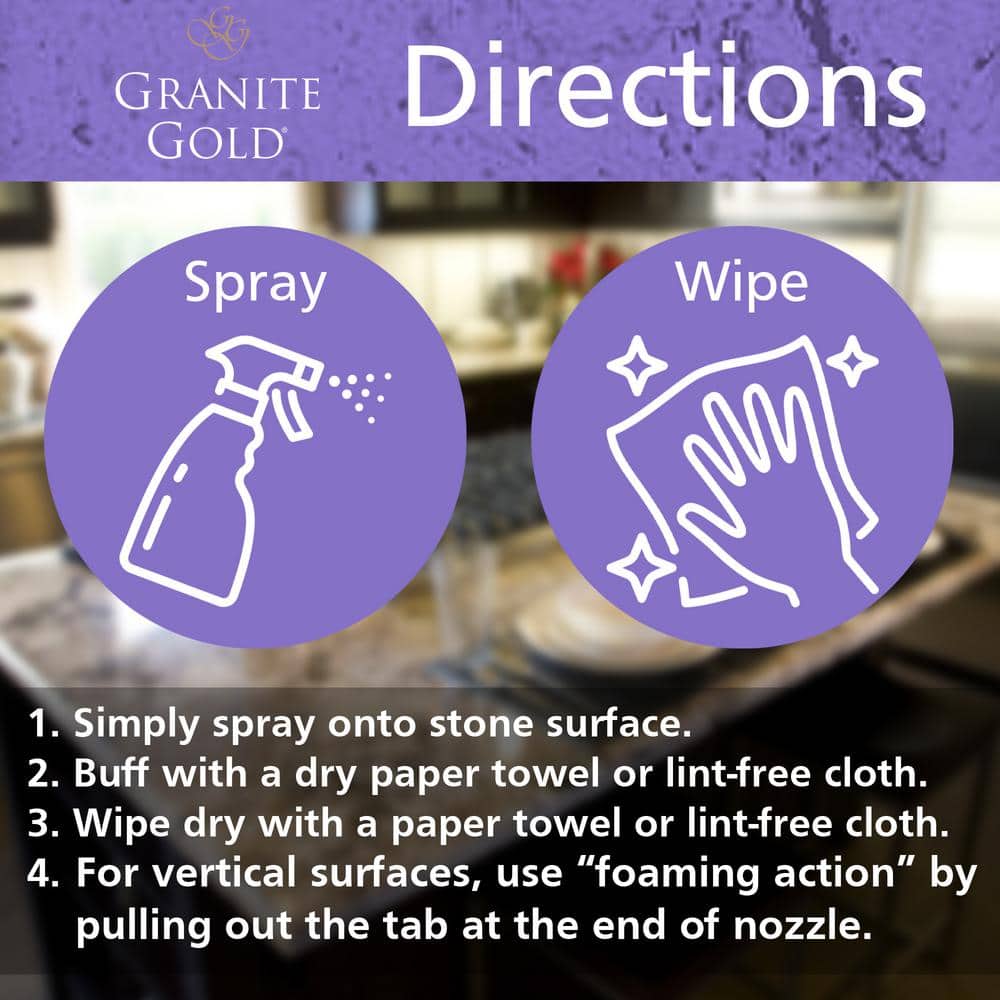 Granite Gold Clean & Shine Spray for Natural Stone Surfaces, 24 Fl Oz