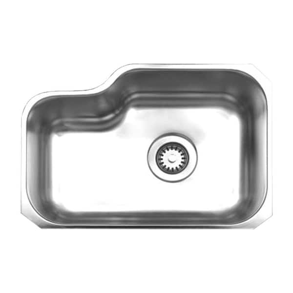 Whitehaus Collection Noah's Collection Brushed Undermount Stainless Steel 21.875 in. 0-Hole Single Bowl Kitchen Sink