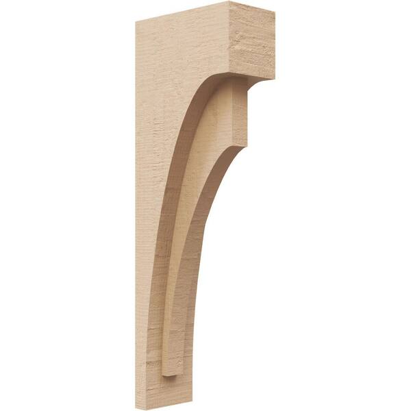 Ekena Millwork 3 in. x 18 in. x 6 in. Thin Rivera Rough Cedar Woodgrain TimberThane Corbel, Primed Tan