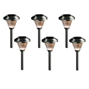 Solar Stainless Outdoor Integrated LED 3000K 15-Lumens Metal and Glass Landscape Pathway Light Set (6-Pack)