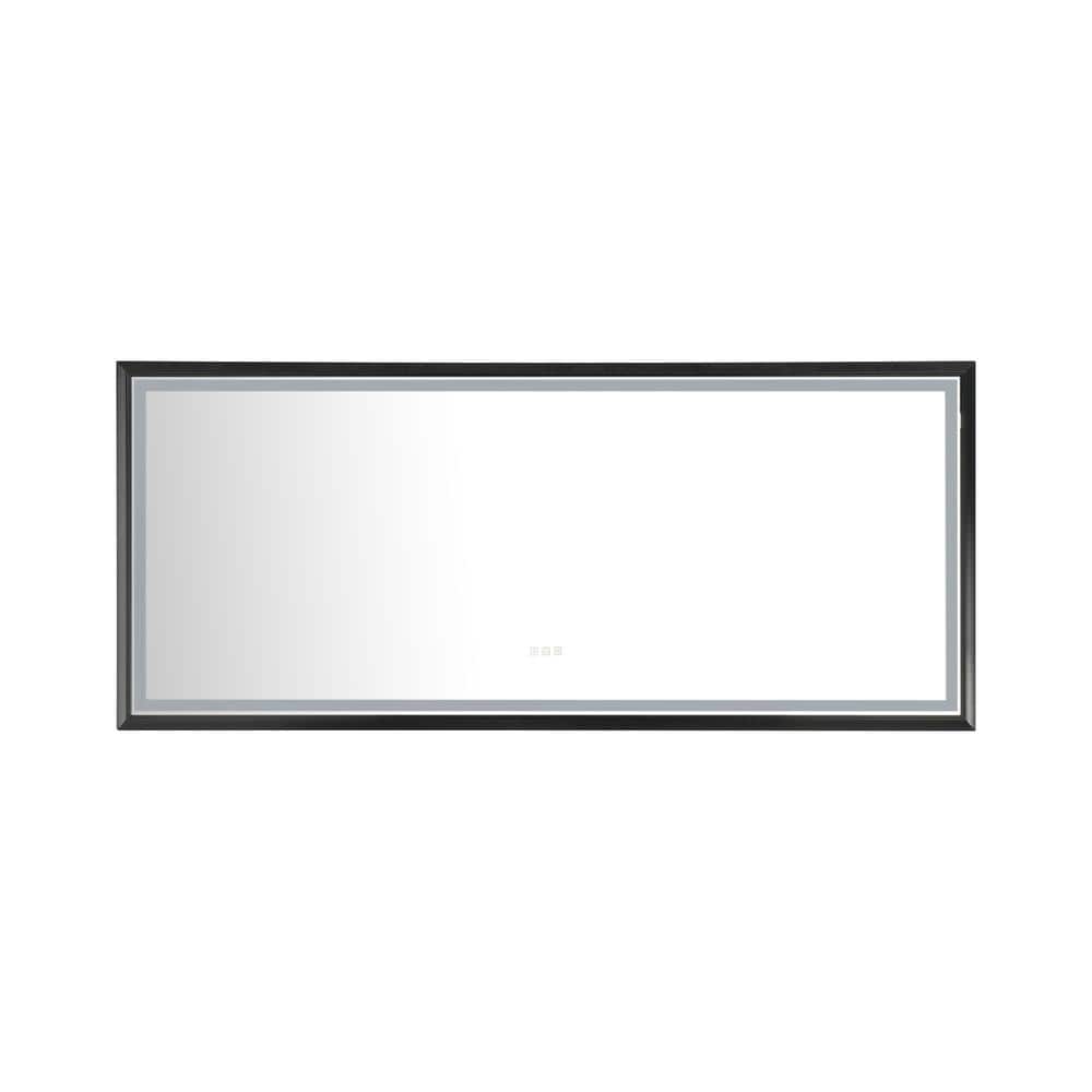 88 in. W x 38 in. H Rectangular Framed Anti-Fog Dimmable Wall Bathroom Vani