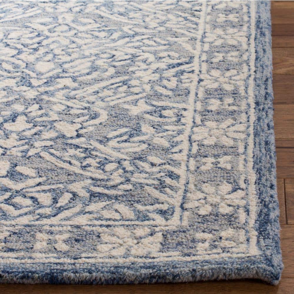 Hand-Tufted Artisan Blue Wool Rug 24" x 4"